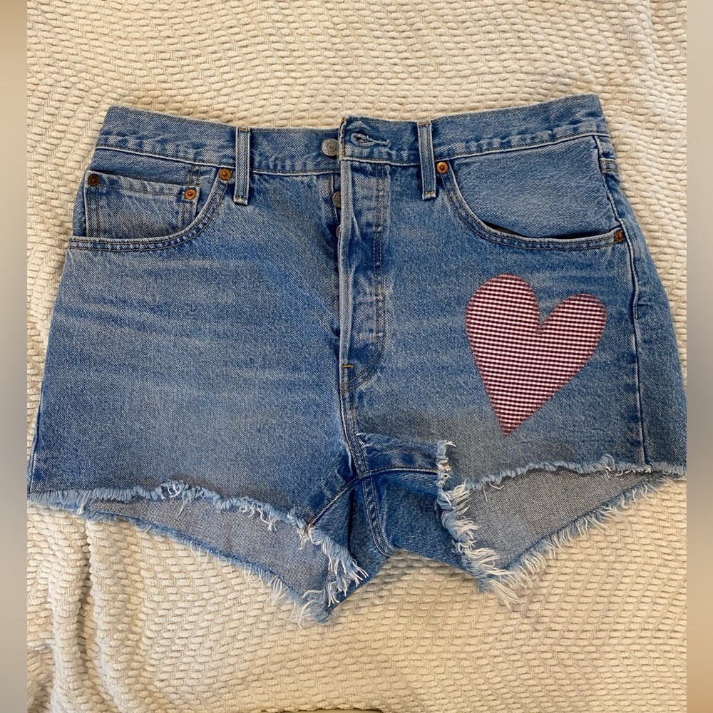 Levi’s denim heart patch shorts